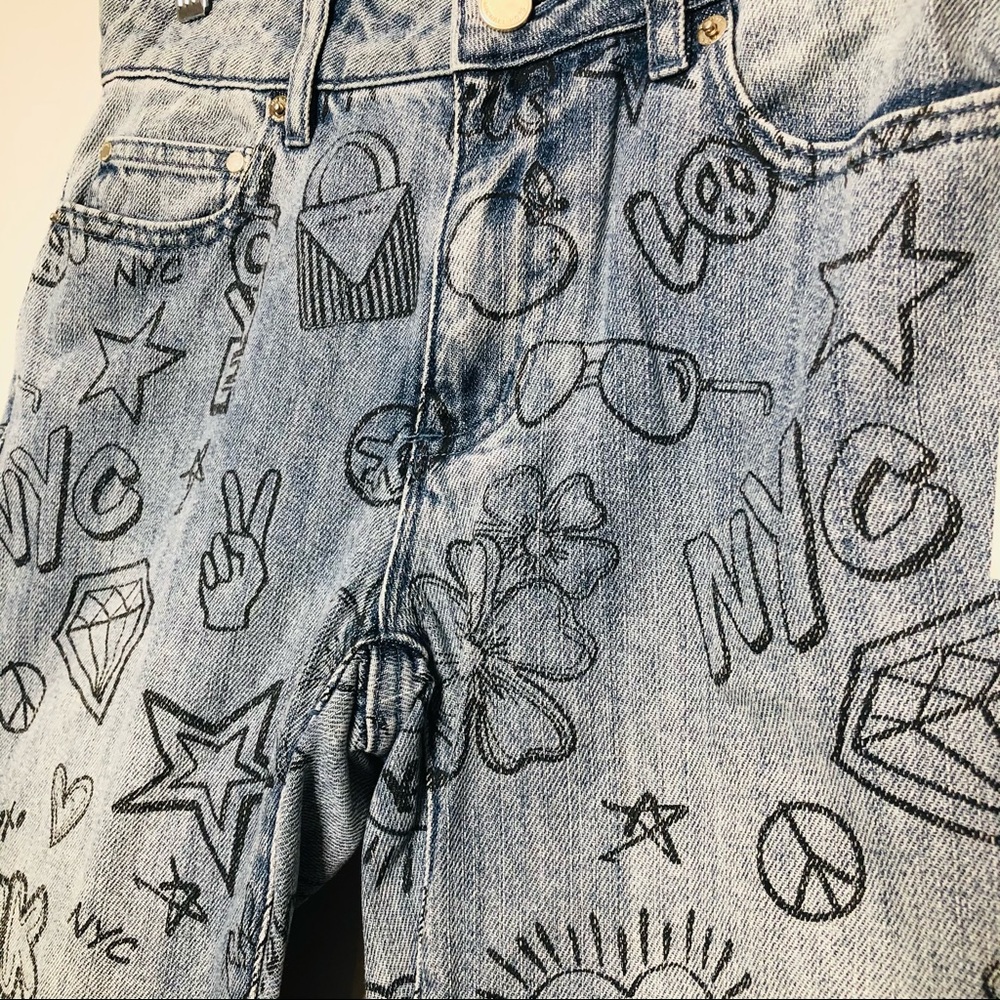 MICHAEL KORS High Rise Cropped Graphic Jeans - Picture 3 of 6